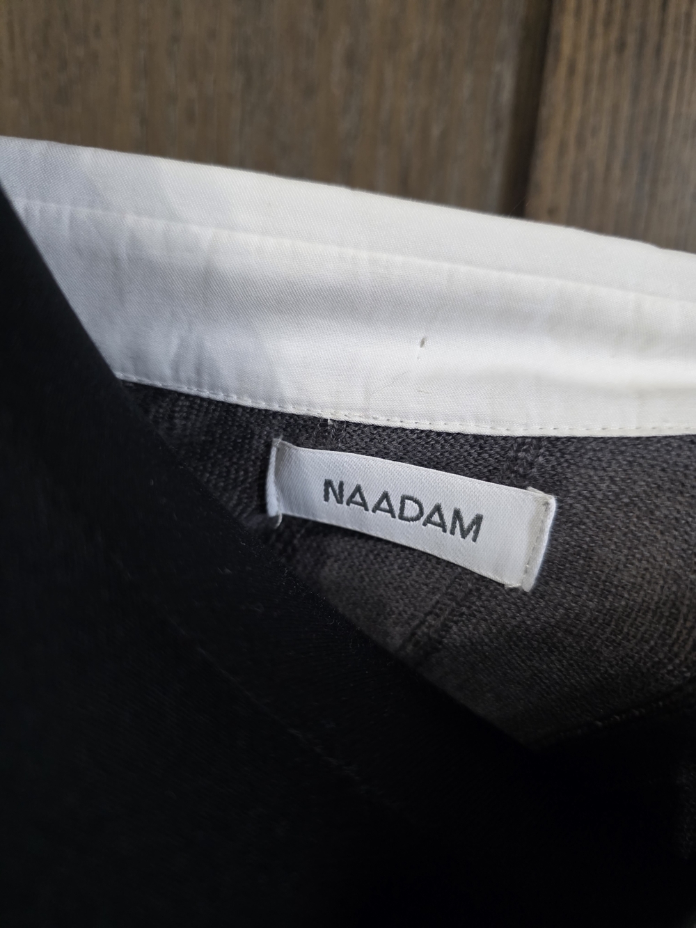 NAADAM Cashmere Blend Gray Ribbed Cardigan - Picture 3 of 5